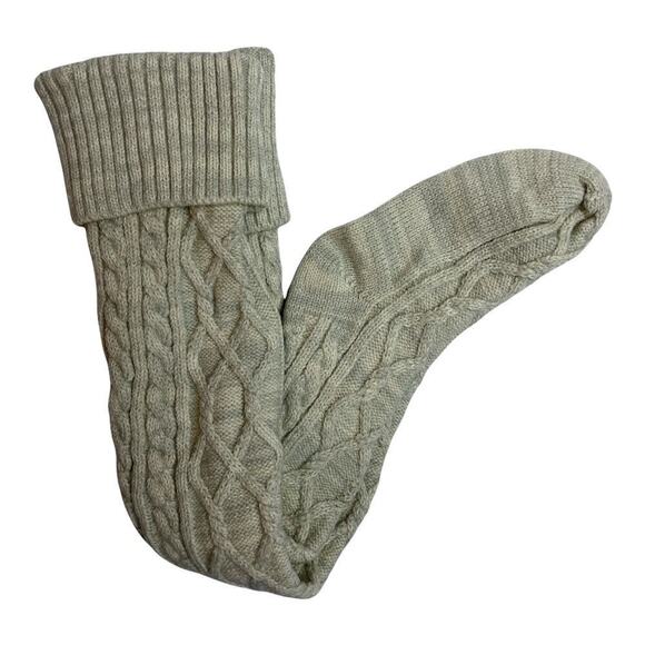 Beige Cable Knit Over The Knee Sock - Picture 3 of 3